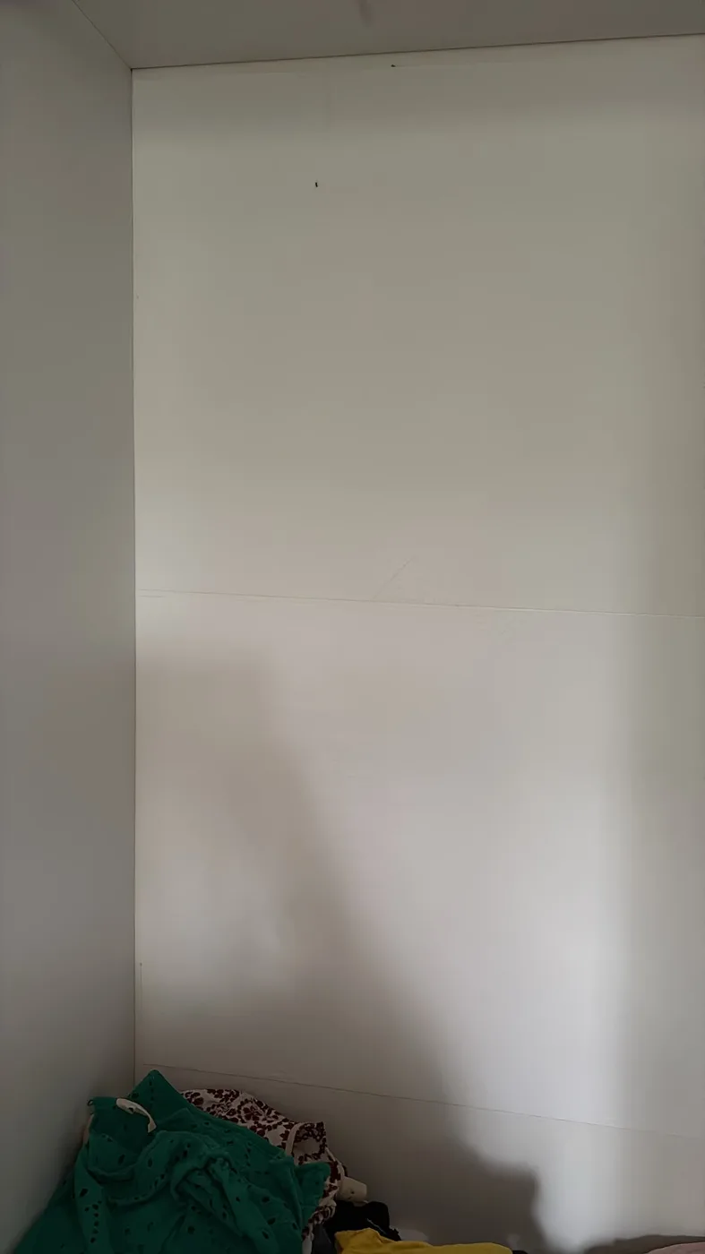 Mur du placard équipé du DryTape Wall – après un mois, aucune moisissure